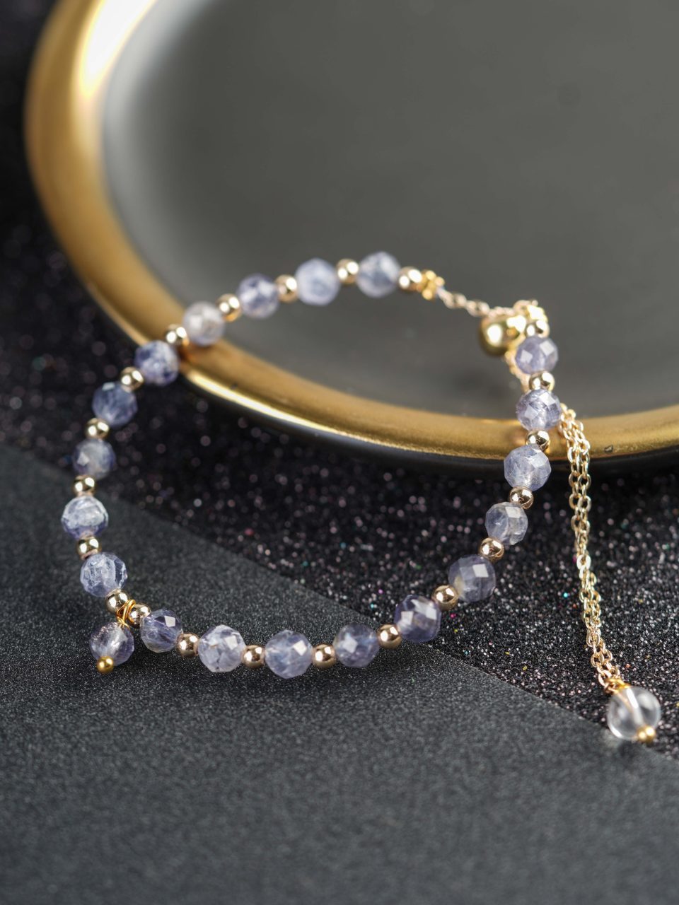 黑发晶切割面设计款手链 Black Rutilated Quartz Shape Design Bracelet