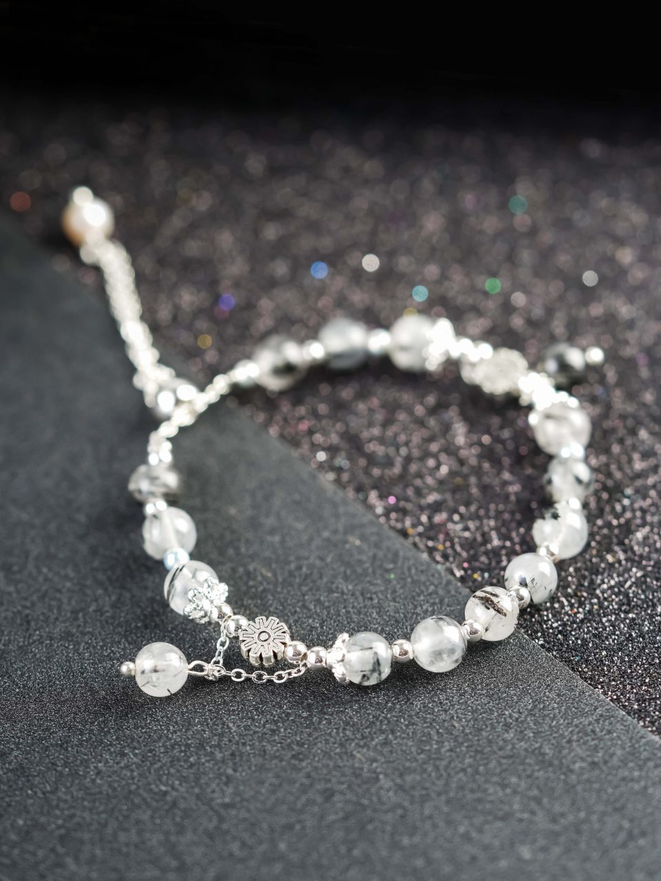 黑发晶设计款手链 Black Rutilated Quartz Design Bracelet