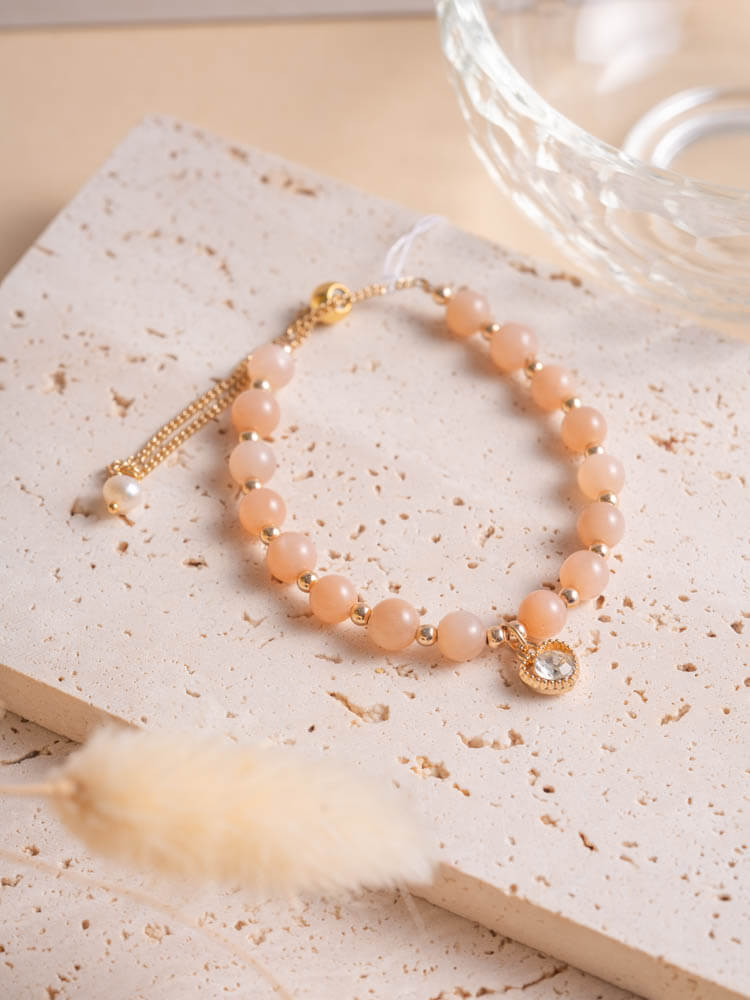 Sunstone Pearl Bracelet Design 太阳石珍珠手链设计款