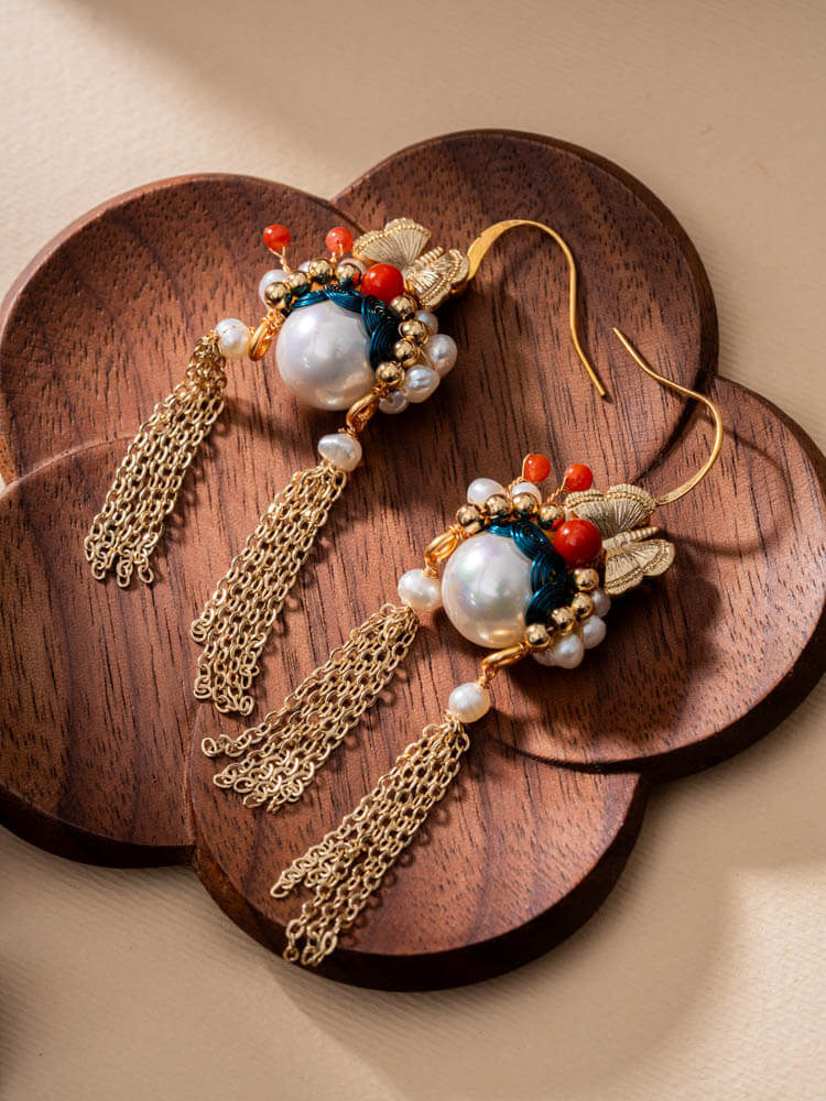 有款哥窑鹿耳瓶 Pearl heavy craftsmanship Daomadan earring design 珍珠重工