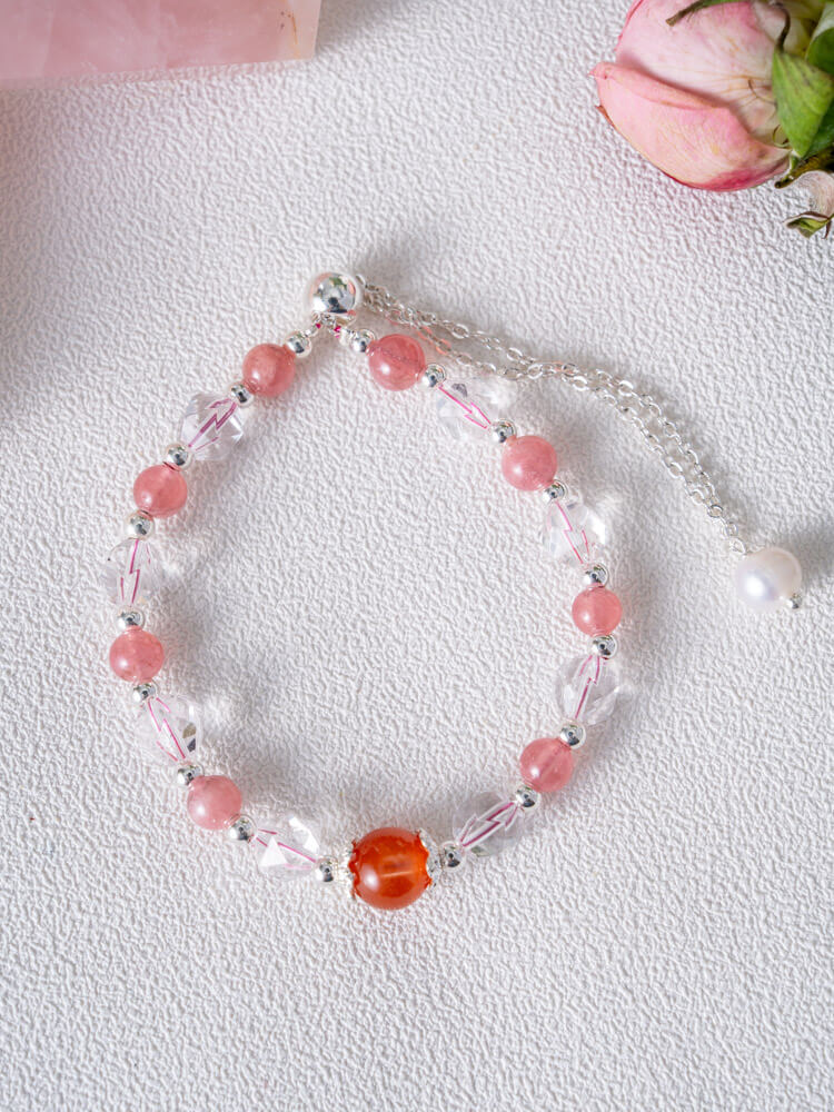 Faceted Clear Quartz and Agate Bracelet Design 白水晶切面玛瑙手链设计