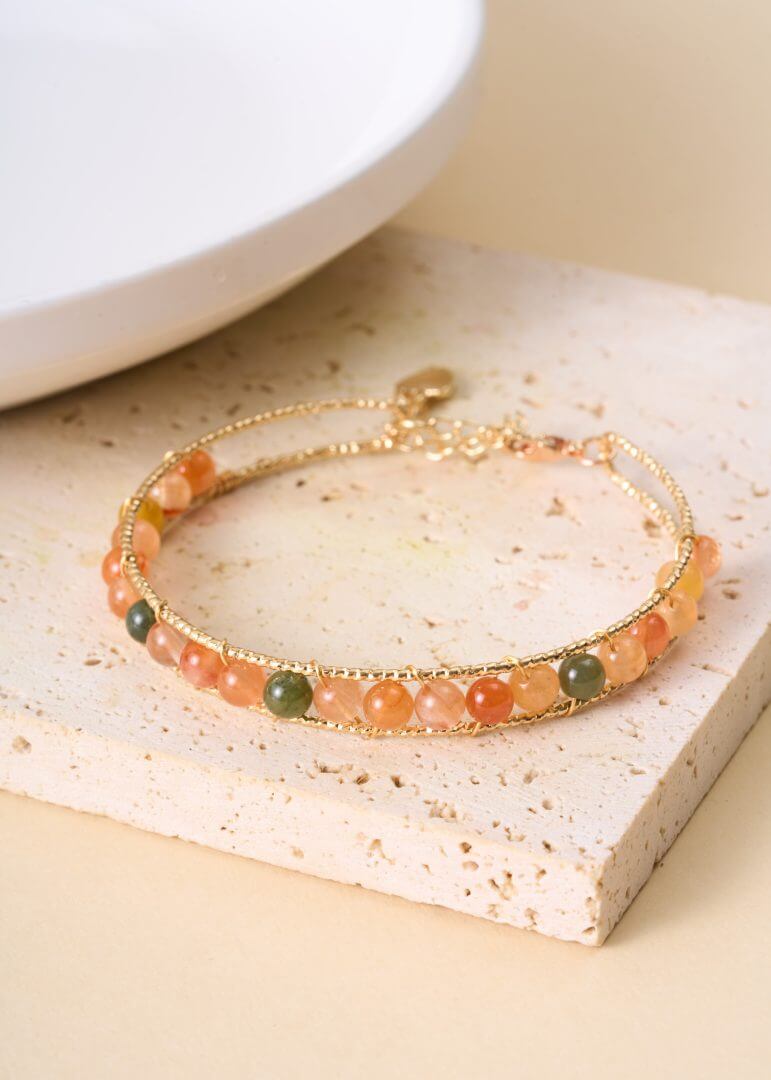 Designer Style Colorful Rutilated Quartz Bracelet 彩发晶手链设计款