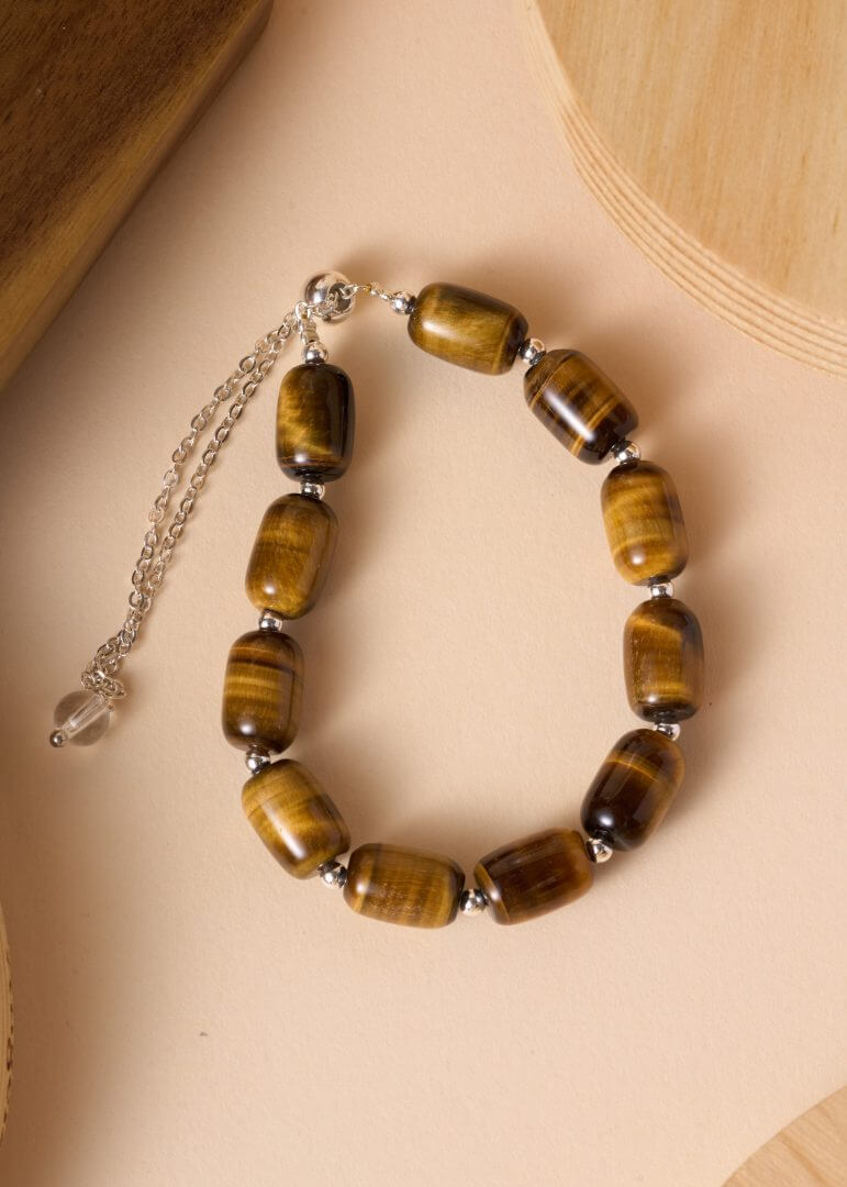 Tiger's Eye Barrel Bead Design 虎眼石桶珠设计款