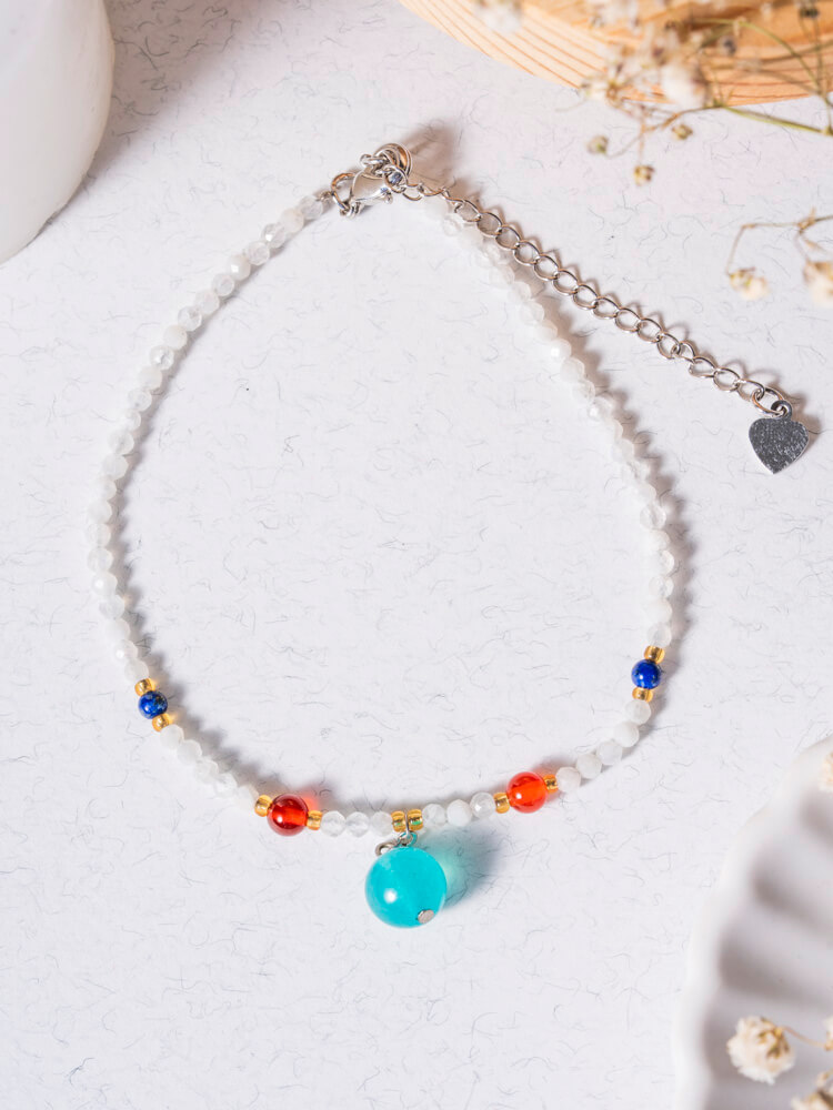 White Moonlight Multi-Gemstone Bracelet Design 白月光多宝手链设计款