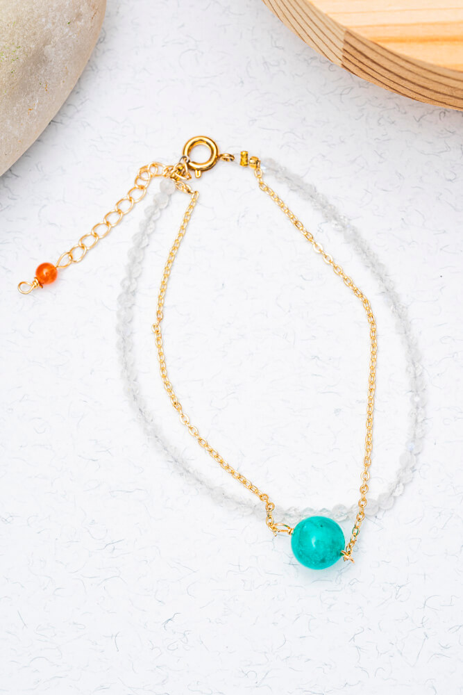 White Moonlight Amazonite Bracelet Design 白月光天河石手链设计款