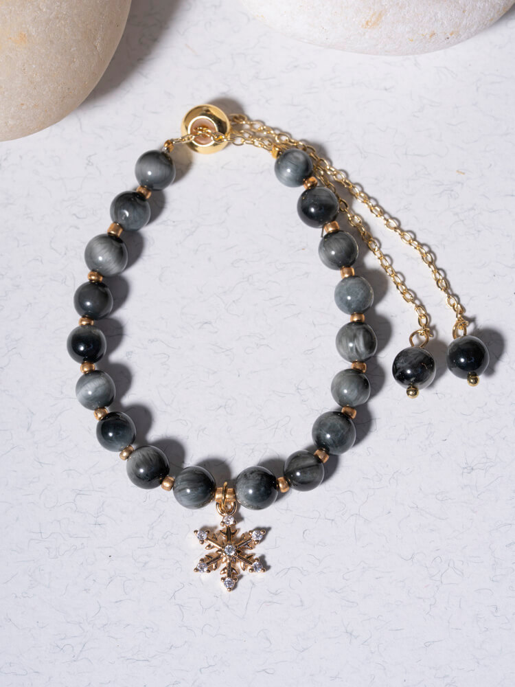 Eagle Eye Stone Snowflake Bracelet Design 鹰眼石雪花手链设计款