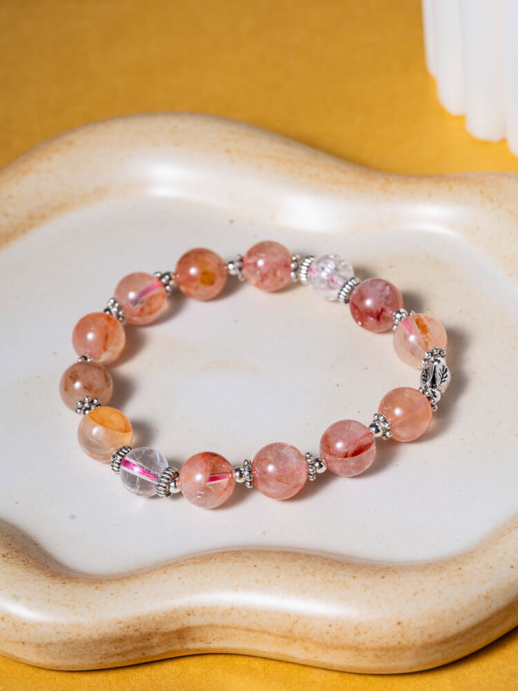 Yellow Rutilated Quartz Designer Bracelet 黄胶花手链设计款