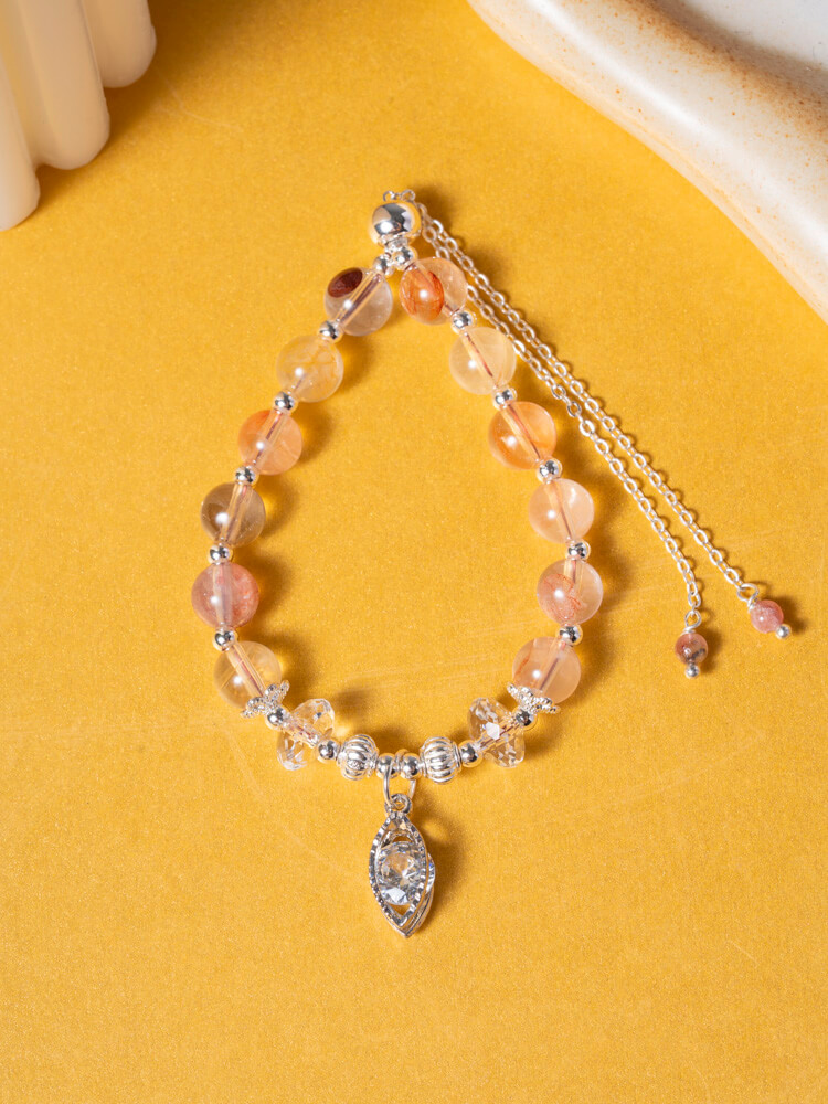 Yellow Rutilated Quartz Designer Bracelet 黄胶花手链设计款