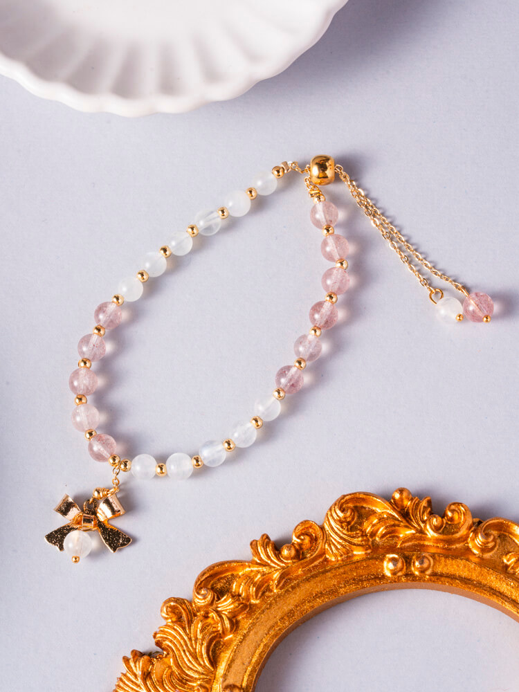 White Moonlight Bow Bracelet Design 白月光蝴蝶结手链设计款